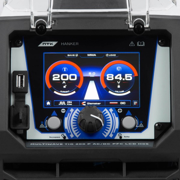 Аппарат для аргонодуговой сварки ПТК HANKER MULTIWAVE TIG 200 P AC/DC PFC LCD H05